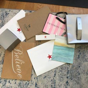Victoria Secret, Nordstrom, Macys, Anthropologie & other Paper Gift Bags & Boxes